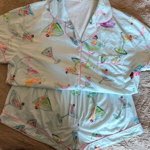 Women's Martini Print Pajama Short Set